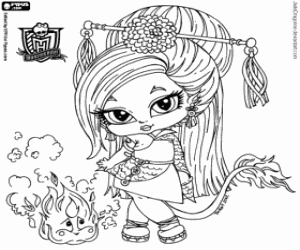 desenho de Jinafire Long, a filha de um dragão chinês para colorir