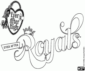 desenho de Logo da Royals, a realeza da escola Ever After High para colorir