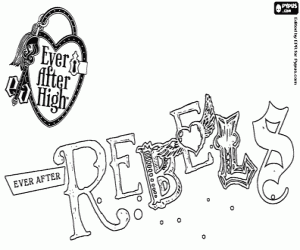 desenho de Logo de Rebels, os rebeldes da escola Ever After High para colorir