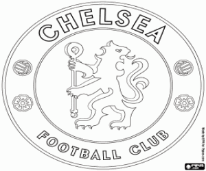 desenho de Logo do Chelsea FC, em Londres, equipa de futebol Inglês para colorir