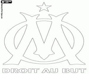 desenho de Logo do Olympique de Marselha ou MO, clube de futebol francês para colorir