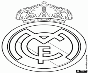 desenho de Logo do Real Madrid CF, clube de futebol espanhol para colorir