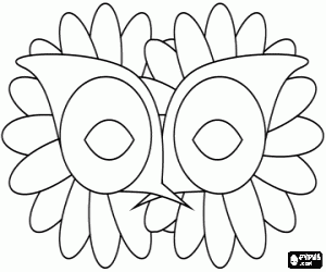desenho de Máscara de flores para a festa de Carnaval para colorir