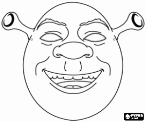 desenho de Máscara de Shrek para colorir