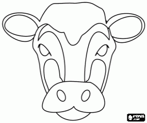 desenho de Máscara de vaca para colorir
