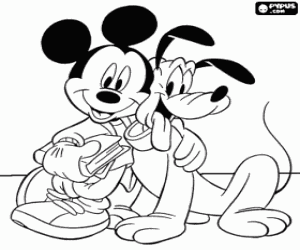 Desenho Mickey Mouse on Desenho De Mickey Mouse E Pluto Para Colorir