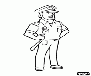 desenho de Policial para colorir