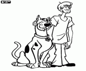 desenho de Scooby-Doo e Shaggy, dois amigos para colorir